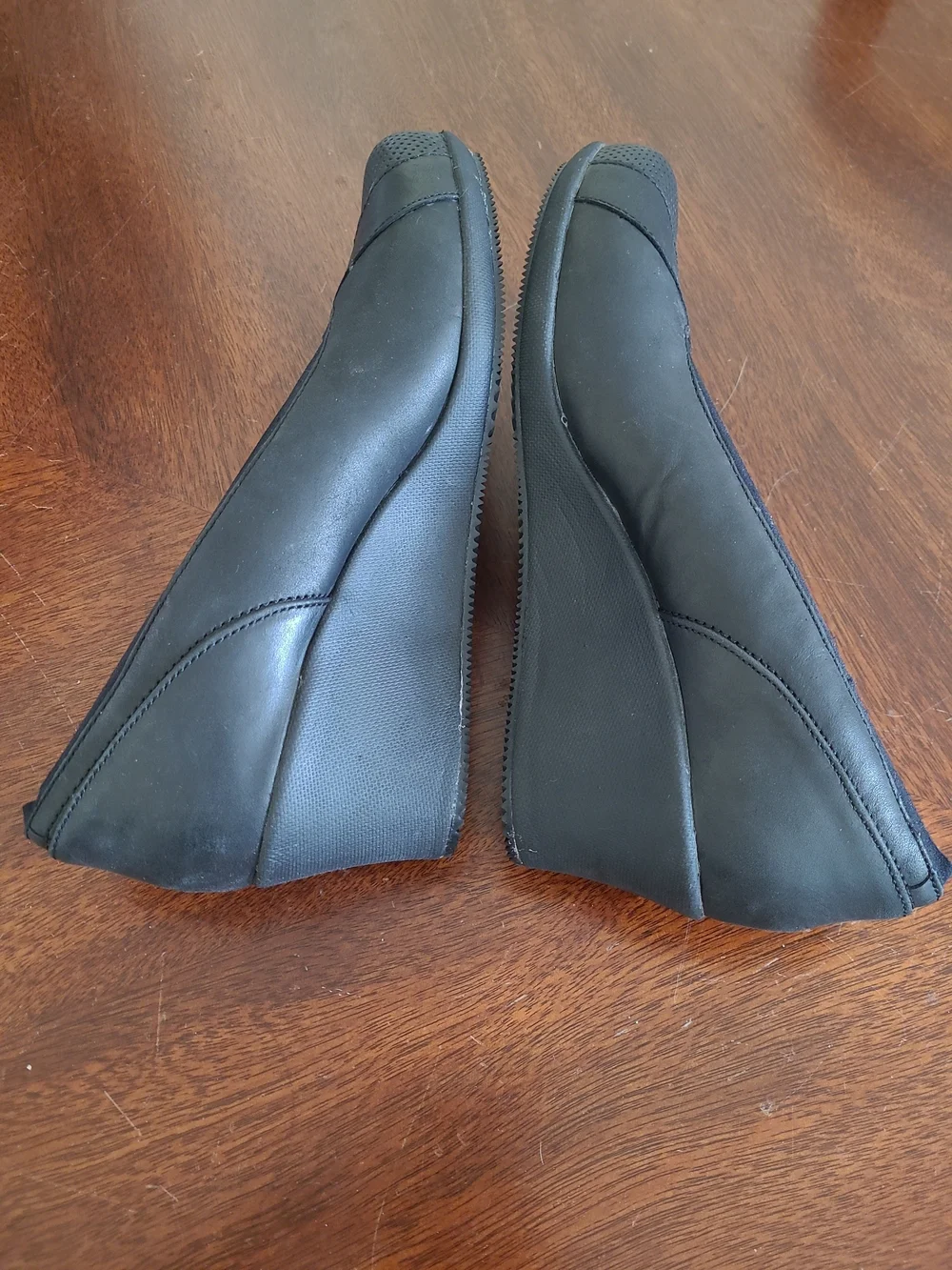 Mozo Gardena Black Leather Wedge Comfort Slip On Shoes Women Size 9 Work Shoes